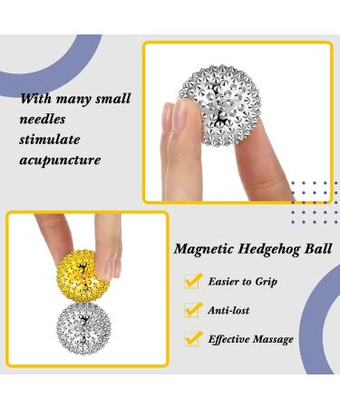 20 Pcs Magnetic Acupressure Massage Balls - Hedgehog Therapy Balls for Stress Relief (32mm Silver & Gold) - Buy Online on GoSupps.com