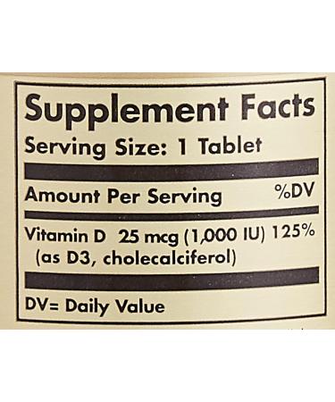 Solgar Vitamin D3 25mcg (1000 IU) 90 Tablets - Bone & Teeth Health - Immune Support - Non-GMO, Gluten-Free, Dairy-Free, Kosher - Buy Online on GoSupps.com