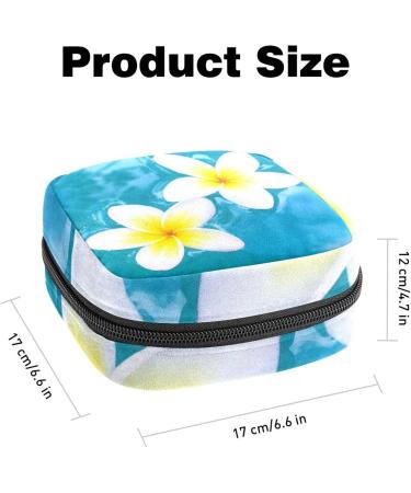 Plumeria Flowers Sanitary Napkin Storage Bag - Portable Period Pouch for Women and Teen Girls - Multi-colored - 1Pc - Buy Online on GoSupps.com