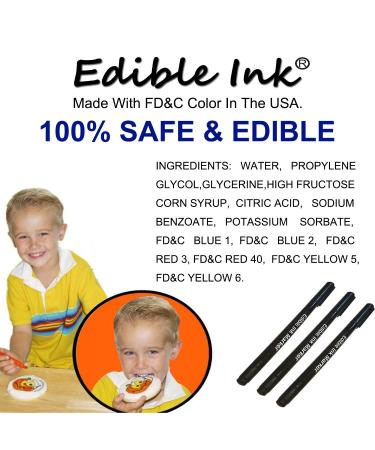 Food Coloring Pens 3PCS Black Edible Marker Gourmet Writers for Fondant Cakes & Cookies - Dual Tips Fine & Thick Tip - Buy Online on GoSupps.com