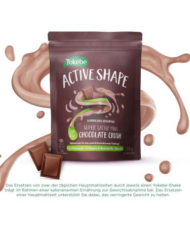 YOKEBE Active Shape Chocolate Crush - High Protein Diet Drink Meal Set | 250g (10 Portions) for Weight Control - Buy Online on GoSupps.com
