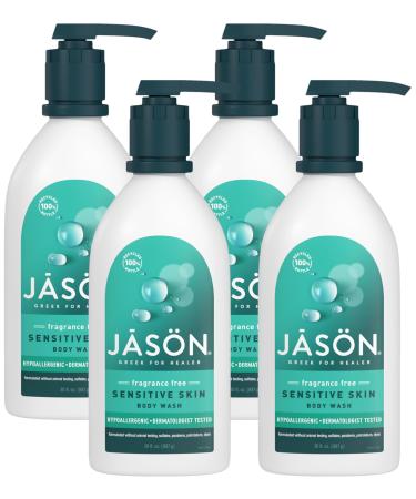 Jason Sensitive Skin Body Wash 30 oz (Pack of 4) Fragrance Free 30 Ounce (Pack of 4)