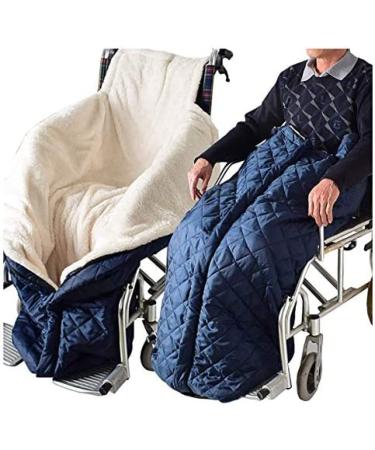 Wheelchair Windproof Warm Blanket Siamese Semi-Wrapped Windproof Set Foot Warm Blanket Pockets for Elderly and Disabled