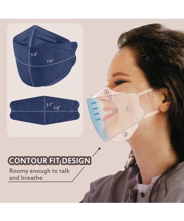 KF94 Navy Blue Disposable Face Mask 60 Pcs | 4-Layer Protection for Teens & Adults - Buy Online on GoSupps.com