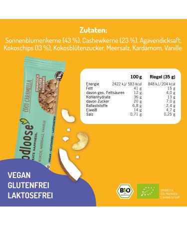 Foodlose Organic Nut Bar Coco Caramella | Vegan Gluten-Free No Refined Sugar | 24-Pack of Cashew & Coconut Bars - Buy Online on GoSupps.com