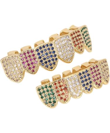 Iced Out Diamond Grillz for Men & Women | Hip Hop Gold Teeth Jewelry & Accessories | Perfect for Halloween & Parties - Buy Online on GoSupps.com