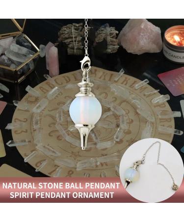 3pcs Crystal Ball Chakra Stone Pendulum Pendant Necklace - Healing Dowsing Scrying (Synthetic Turquoise) - Buy Online on GoSupps.com