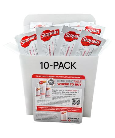 Stopain Pain Relief Clinical Gel Packets 10 Pack USA Made Max Strength Fast Acting with MSM Glucosamine Menthol for Arthritis Lower Back Sciatica Knee Neck HSA FSA Topical Analgesic Products