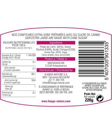  Ilanga-Nature Ilanga Nature - Lychee Jam 220g - Madagascar - Buy Online on GoSupps.com