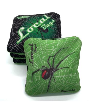 Local Bags 2021-2022 American Cornhole League Comp Approved. -Mamba Series- Set of 4 Bags- Double Sided Stick and Slick Professional Style Cornhole Bags. Made in USA Lime