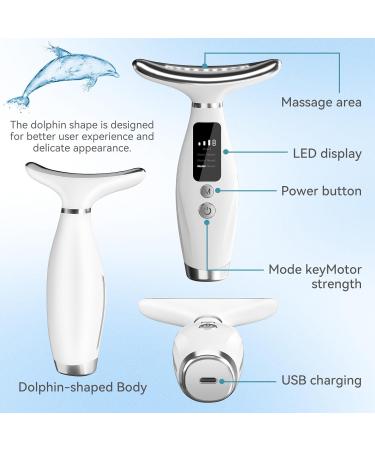 Neck Face Massager - 7 Color Portable Facial & Neck Massager with Vibrating & Warming Function for Enhanced Care - Buy Online on GoSupps.com