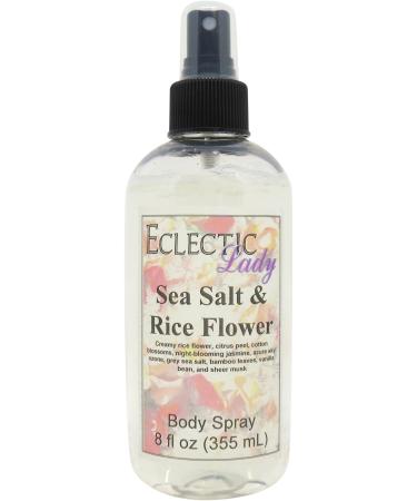 Sea Salt and Rice Flower Body Spray 8 ounces Body Mist for Women with Clean Light & Gentle Fragrance Long Lasting Perfume with Comforting Scent for Men & Women Cologne with Soft Subtle Aroma For 8 Fluid Ounces