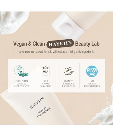 HAYEJIN RiceFila Cleansing Foam - Rice Water Face Wash with Ceramides & 6 Peptides - Gentle Moisturizing Foaming Facial Cleanser - Vegan & Hypoallergenic Korean Skincare 3.38 fl oz - Buy Online on GoSupps.com