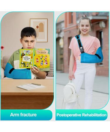 Arm Sling for Kids | Shoulder Injury Brace with Pad | Support for Rotator Cuff Arm Wrist Elbow Clavicle | Post-Surgery Recovery (Small Blue - Buy Online on GoSupps.com