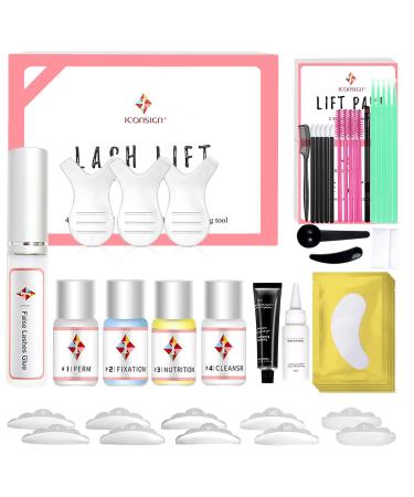 Eyelash lifting set and tint kit professional eyebrow tinge 3-in-1 set lasts 6-8 weeks rapidly lifting and dyeing with all tools for the handicraft salon (black) - Buy Online on GoSupps.com