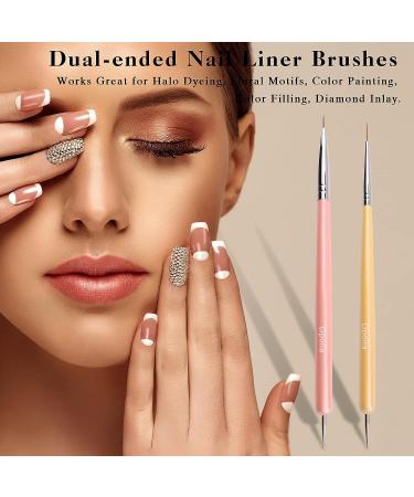 Dpolla 7PCS Nail Art Brush Set - Gel Polish Design Pen Painting Tools for Nail Extension & Builder Gel - Liner Brush, Dotting Pen - Salon Quality for Home DIY Manicure - Buy Online on GoSupps.com