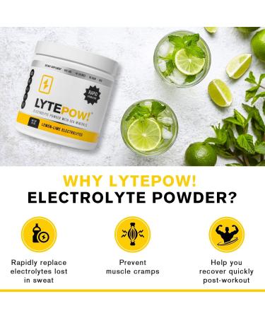 LytePow Electrolytes Powder with Sea Minerals - Lemon-Lime Hydration Supplement | 90 Servings | Non-GMO | No Calories or Sugar | Keto-Friendly Exercise Drink Mix - Buy Online on GoSupps.com