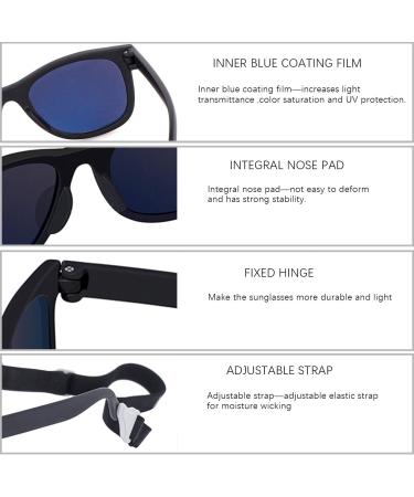 MAXJULI Baby Infant Sunglasses Safe, Soft, With Adjustable Strap 0-24 Months BPA Free 7002 A-black/Black+black/Blue - Buy Online on GoSupps.com