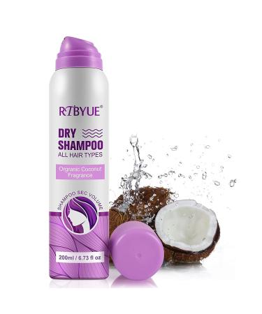 Dry Shampoo with Coconut Oil  Collagen  Waterless Dry Hair Shampoo - Cleanses and Refreshes Hair  Adds Instant Volume and Shine to Fine  Oily Hair  Sulfate Free  Cruelty Free - 6.73oz (Coconut)