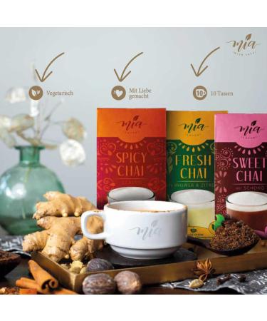 Mia Fresh Chai Ingwer & Lemon Milk Tea Powder - 16 Pack (10 Sticks x 25g) | Easy Preparation Soluble Drink | Enjoy 160 Cups of Flavorful Chai! - Buy Online on GoSupps.com
