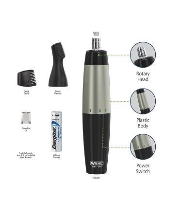 Wahl Groomsman Lithium Ear Nose Brow Trimmer 5560-2801 for Men Women - Facial Hair & Eyebrow Trimming with 2 Heads - Buy Online on GoSupps.com