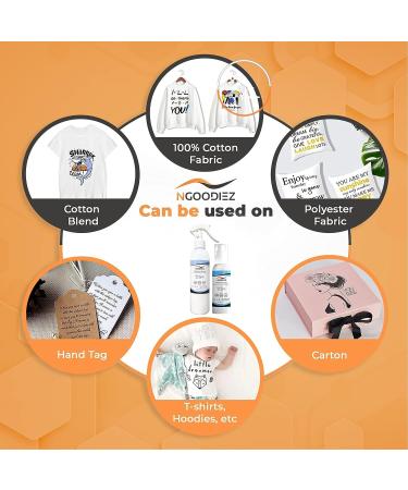 NGOODIEZ Sublimation Coating Spray | All Fabric Including 100% Cotton & Polyester | T-shirts & Canva | Quick Dry Formula | High Gloss Finish | Super Adhesion | 100ml - 3.38 Fl Oz | 1 Step Process | Pack of 1 - Buy Online on GoSupps.com
