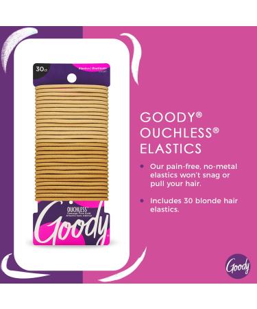 GOODY Ouchless Blonde Hair Elastics 3 Count - Gentle Hair Accessories for Fine Curly Hair - Pain-Free and Sensitive Scalp Friendly - Buy Online on GoSupps.com