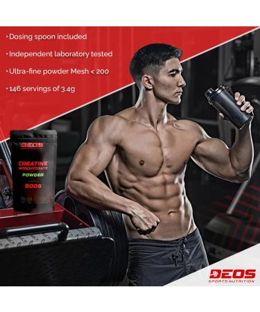 Buy Pure Creatine Monohydrate Powder 500g - High-Dose Vegan Additive-Free Lab-Tested - Optimize Performance! - Buy Online on GoSupps.com