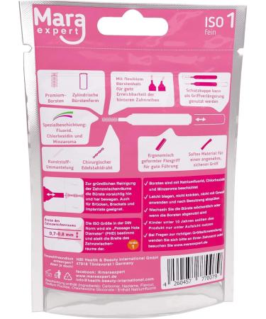 Interdental Brushes Orange by Mara Expert | 0.45 mm ISO 1 Fine | 14-Piece Pack with Peppermint Taste | Ideal Tooth Cleaning for Interdental Spaces - Buy Online on GoSupps.com