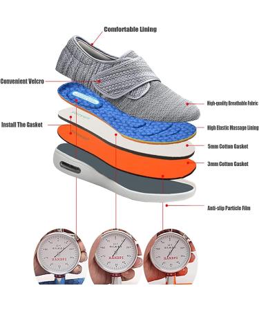 FZYUAN Men's Diabetic Shoes for Swollen Feet - Extra Wide Width Arthritis Orthopedic Footwear - Buy Online on GoSupps.com