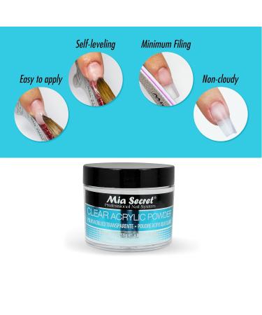 Mia Secret Clear Acrylic Powder 2 oz | Professional Nail Powder for Acrylic Nails | Ideal for Acrylic Nail Kits & Sets | Compatible with Monomer Acrylic Liquid - Buy Online on GoSupps.com