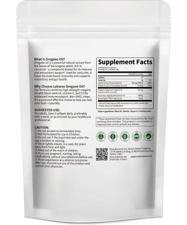 5-IN-1 Oil of Oregano with Black Seed Oil, 99% Carvacrol | Thymoquinone 320 Count Organic Oregano Oil Capsules , Vitamin D3/E/Black Pepper for Absorption, Supports Immune/Gut/Respiratory, Non-GMO 320 Count (Pack of 1) - Buy Online on GoSupps.com
