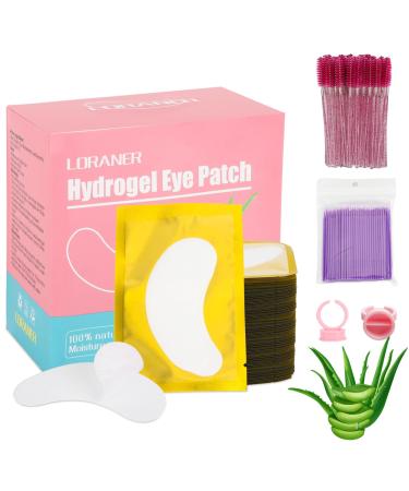 350 PCS Under Eye Gel Pads Eyelash Mascara Brushes Holder Eyelash Extension Rings - 100% Naturel Lint Free Comfy and Cool Eyelash Extension Eye Pads Hydro gel Eye Patches Beauty Tool(Gold)