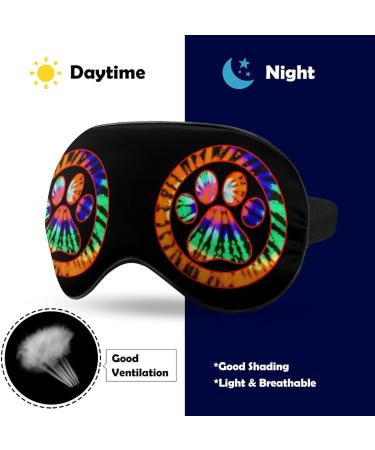 Tie Dye Animal Paw Print Sleep Mask | Adjustable Blindfold for Sleeping | Blocks Light for Night Travel | Men Women - Buy Online on GoSupps.com