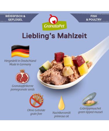 Granatapet Darling's Meal Fish & Poultry - Grain-Free Wet Dog Food (6 x 400g) | Healthy Sugar-Free Single Feed for Dogs - Buy Online on GoSupps.com