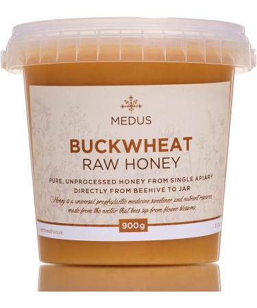 Earthbreath Buckwheat & Summer Blossom Raw Honey - 900g - Pure Dark Unheated Unpasteurised and Unfiltered - Natural Sweetener for Cooking Coffee Juice Drinks Buckwheat & Summer Blossom 900 g (Pack of 1)