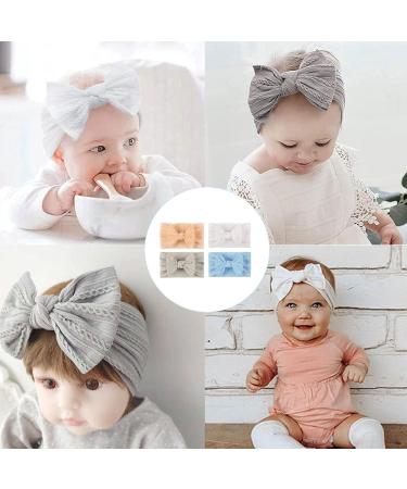 Shop 4-Piece Baby Hair Bands | Handmade Nylon Elastic Turban Headbands for Toddlers & Infants - Buy Online on GoSupps.com