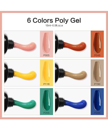 Morovan Poly Gel Nail Kit - 6 Colors Professional Poly Extension Gel Starter Kit for Easy DIY Nail Art at Home - Buy Online on GoSupps.com