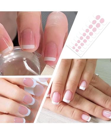 22Stickers Semi Cured Gel Nail Strips French Tip Stickers French Manicure Stickers Gel Nail Stickers Ice Transparent Nude Nail Patches Soft Self-adhesive Gel Nail Sticker Women's Long-lasting Nails - Buy Online on GoSupps.com
