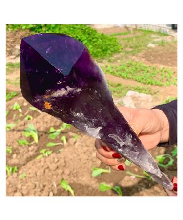Crystal Hole Natural Amethyst Scepter Specimen 1pc Crystal Hole (Size : 200-300g)