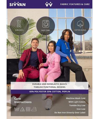 Sivvan Women's Scrub Set - Mock Wrap & Cargo Pants, Medium Royal Blue - Buy Online on GoSupps.com