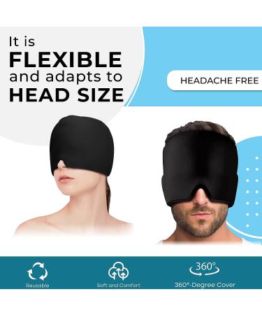 G.A.C.H. Headache Hat - Migraine Relief Cap for Cold and Hot Therapy | Sinus & Stress Relief, Tension, Puffy Eyes | Black Face Mask - Buy Online on GoSupps.com