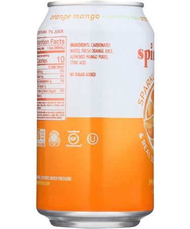 Spindrift Orange Mango Sparkling Water 12oz (8 Pack) - Buy Online on GoSupps.com
