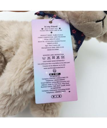 Heionia Gray Dog Cuddly Toy - Kawaii Plush Pudel with Scarf | 30cm Soft Teddy Gift for Kids & Girls - Buy Online on GoSupps.com