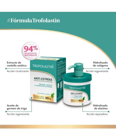 Stada Trofolastin Firming cream against stretch marks with dispenser moisturizing and prevention of stretch marks with Centella Asiatica flexible and elastic skin 400 ml Antistreaks 400 ml - Buy Online on GoSupps.com