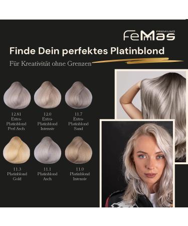 Femmas Platinum Blonde Ash 11.1 - Professional Cream Hair Color with Argan Oil Keratin & Ceramids | Permanent Tint for Radiant Results | 100ml - Buy Online on GoSupps.com