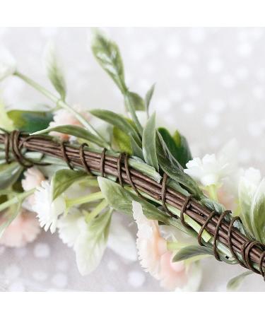 Hjhiwe Adjustable White Rose Bridal Crown - Boho Floral Headdress for Weddings & Photography - Rustic Beige Headband for Brides & Girls - Buy Online on GoSupps.com