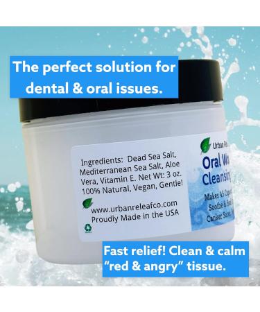 Urban ReLeaf Oral Wound Cleansing Salt - 45 Cups of 100% Natural Fast Relief for Mouth Gums Canker Sores & Dental Care - Made in USA - Buy Online on GoSupps.com