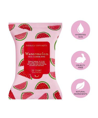 Facial Cleansing Wipes 4 Pack - Citrus, Strawberry, Coconut & Watermelon | Gentle Makeup Remover | 120 Towelettes by Beauty Concepts - Buy Online on GoSupps.com