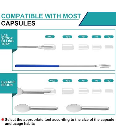8 Piece Capsule Filling Machine Kit - Home & Lab Supplies for Empty Pill Capsules - Spoon, Spatula, Scoop, Tray, Tamper Tool - Gel Capsules Size 000-3 - Buy Online on GoSupps.com